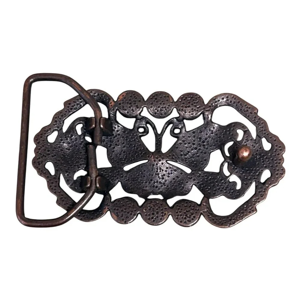Women's Blue Rhinestone Butterfly Belt Buckle Gun‎ Metal Western Small